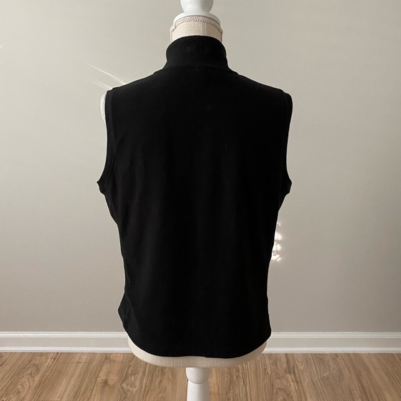 Black Zip Fleece Vest Light blue details - Picture 4 of 10